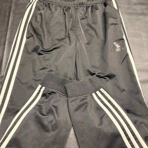 Adidas Men’s Black Joggers with Classic 3 White Stripes
